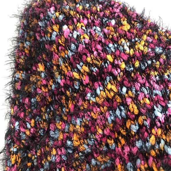 NY collection multicolor fuzzy rag sweater - Picture 4 of 8